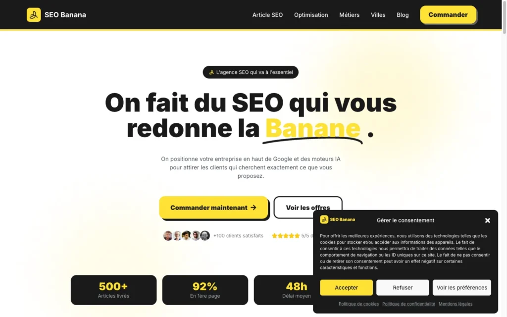Aperçu seobanana.fr